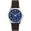 Timex Men's EasyReader Watch, Black/Silver Tone/Blue/35mm. 35mm, Easy-to-read Wristwatch.