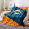 Фланелевое одеяло с принтом Miami Dolphins, Высококачественное, Удобное для всех сезонов, Декор для дома, Тепло и уют, Идеально для рождественских подарков