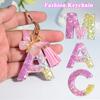 Glitter Sequin Filled 26 Letter Keychain With Tassel Exquisite Butterfly A-Z Alphabet Keyrings Women Bag Pendant Ornaments Gifts