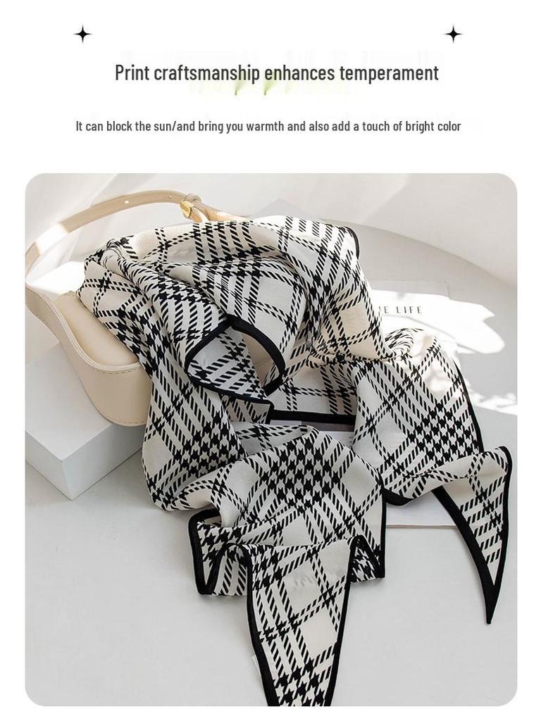 Элегантный Универсальный Шарф из 100% Шелка Малбери: Осенняя женская шаль от солнца из крепдешина