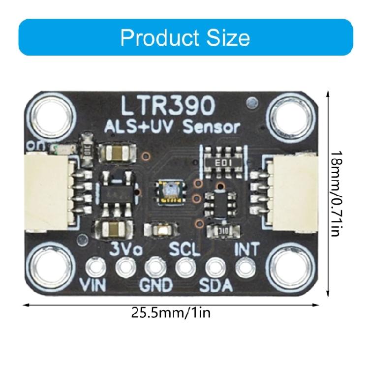 LTR390 Light Sensory 280nm 430nm 3.3V 5V for Light Detection Weather Experiment Environmental Monitoring Digital