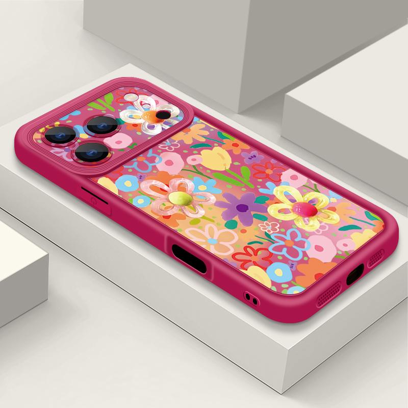 Чехол для телефона с мультяшными цветами для iPhone 17 Pro Max Air 16 15 Pro Max 14 13 12 Pro Max 11 Прозрачная мягкая задняя крышка из ТПУ