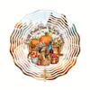 10-Inch Metal Wind Spinner – Thanksgiving-Themed Outdoor Decor with Vibrant Pumpkins, Turkey & Fall Foliage, 360° Rotating Hook for Yard