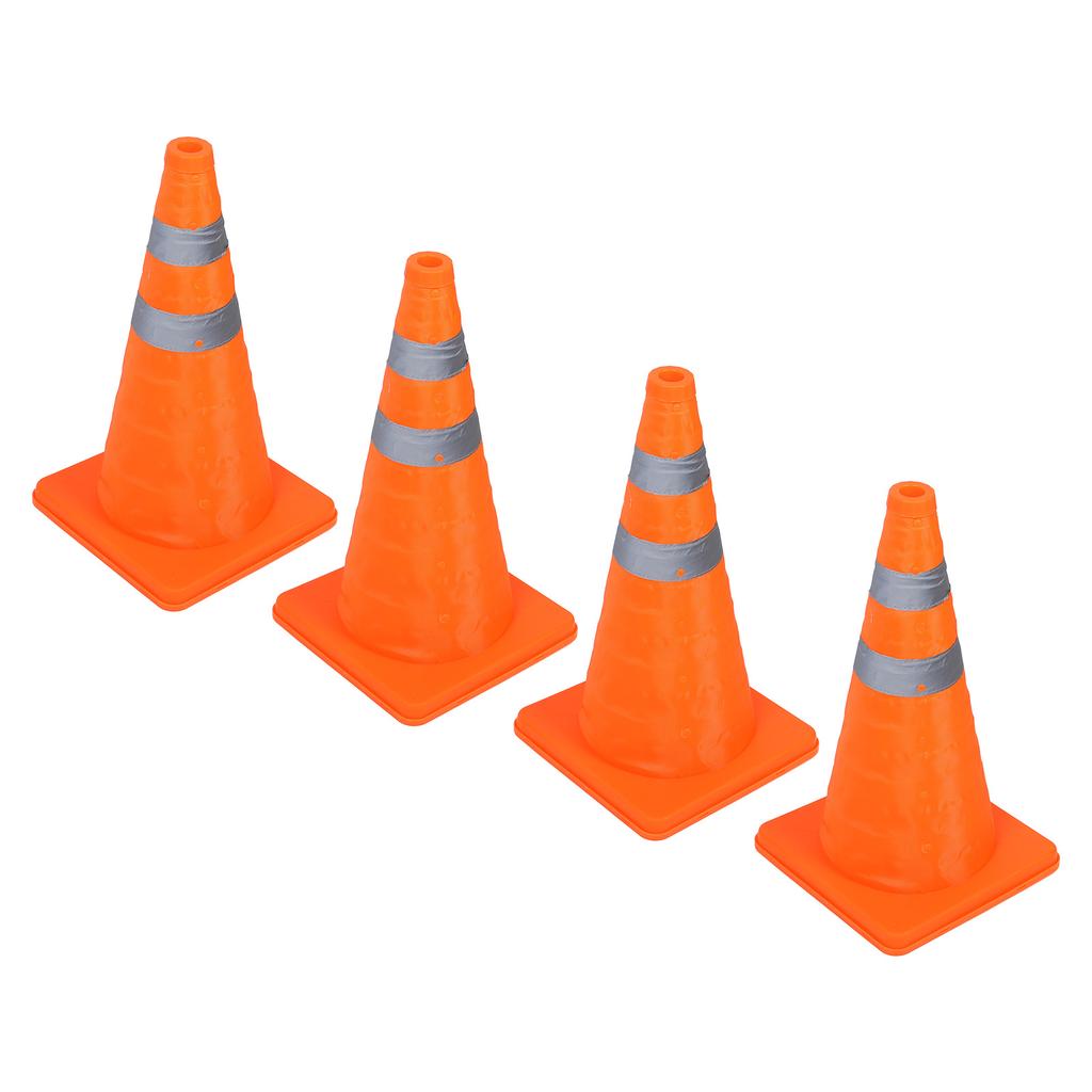4 шт. дорожных конуса 45 см 360 градусов светоотражающие полосы складная основа из полипропилена водонепроницаемая ткань Оксфорд безопасность
