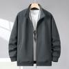 Men's Winter Stand-Up Collar Cardigan Coat - Simple, Fashionable, Long Sleeve