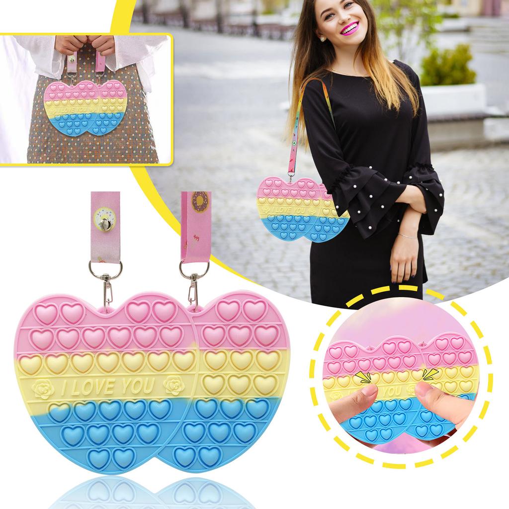 Push  Toy Pendant Bag ,Bubble  Toy Stress Relief Toys For Adult Kids