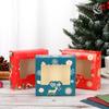 1/10pcs Christmas Cardboard Cake Boxes 4 Cup Cake Packaging Box Biscuit Nougat Chocolate Candy Gift Wrapping Box