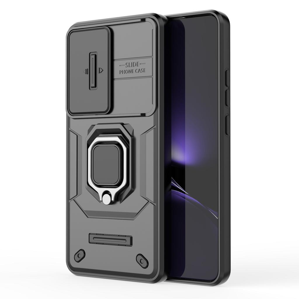 Для Xiaomi Poco X7 Pro 5G/Redmi Turbo 4 5G Чехол PC+TPU Подставка Защита телефона с крышкой для объектива