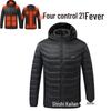 USB Heated Cotton Coat with Four-Zone Heating for Autumn and Winter