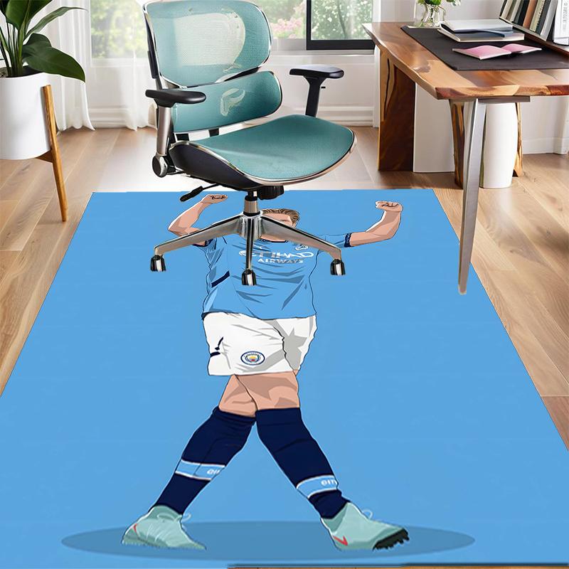 Kevin De Bruyne Polyester Carpet, Soft Indoor Mat for Office Chair, Living Room, Computer Desk - Decorative Home Office Rug Design