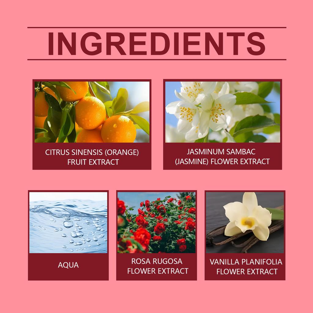 Roxelis Inspiration Rouge Perfume (Rose Wood) Fresh Light Flower Fruit Wood Charm Stay Fragrance Dating
