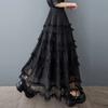 Xitao Lace Patchwork Gauze Elastic Waist Skirt ZMY1216
