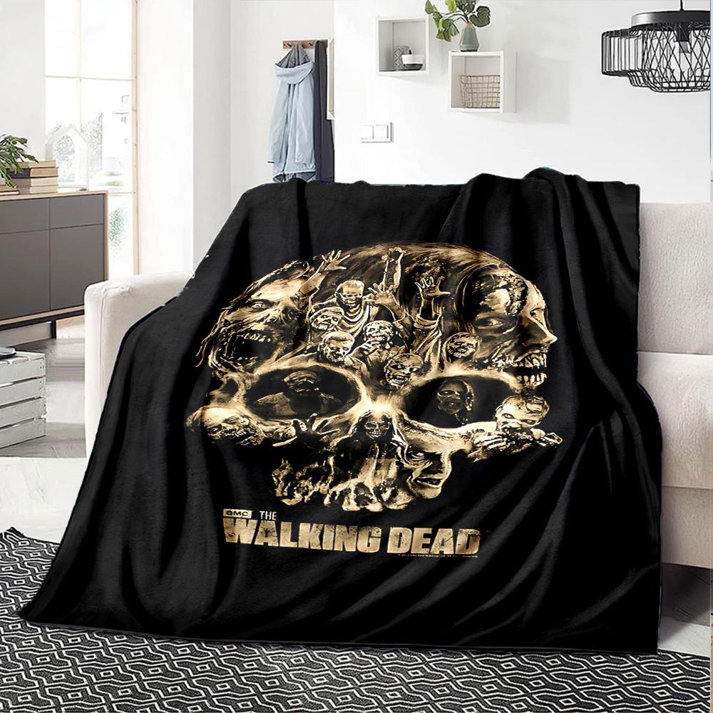 1 шт. плед Walking Dead с черепом, мягкий фланелевый, уютный, для всех сезонов, полиэстер, идеально подходит для дома, офиса