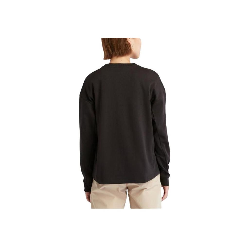 Timberland Свитшот с круглым вырезом и принтом логотипа, длинный рукав, женская толстовка, черный цвет A6AFS-001