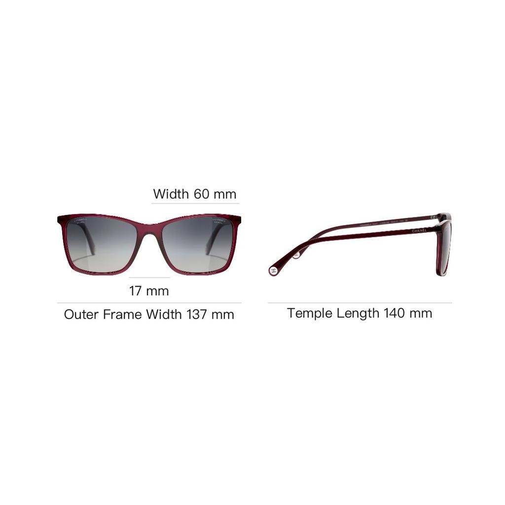 Chanel Square Sunglasses Unisex sunglasses Red CH5447A-C539S8
