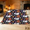 Flannel Hemmed Blanket | Halloween Pumpkin Ghost Series Soft Warm Cozy Throw Blanket for Home Decor, Christmas & Halloween, Festive Room Accent