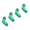 4 Set RC Link Rod End Alloy M4 Curved CW 7mm Ball Joint Head Set for 110 Model Car Green