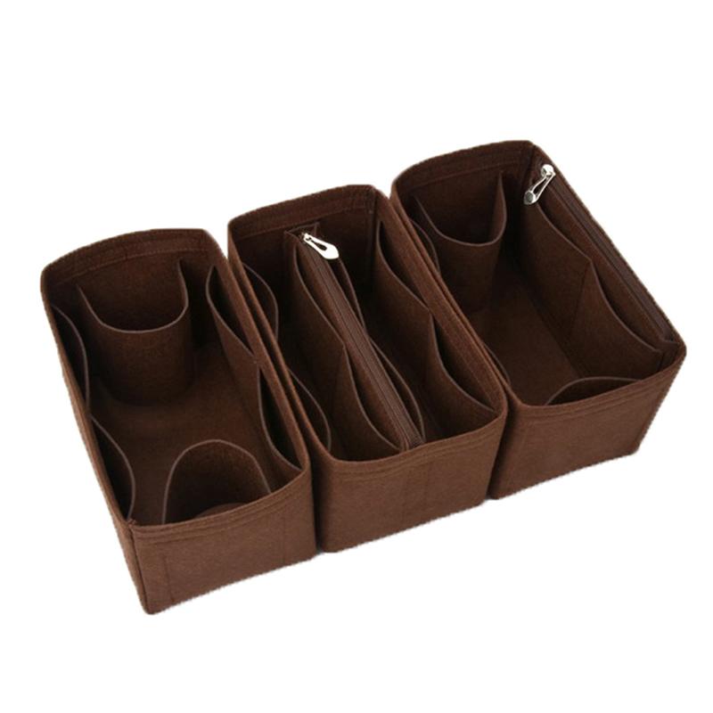 25 30 35 Органайзер-вставка из фетра для сумки, органайзер для макияжа, органайзер для сумочки, дорожный внутренний кошелек, портативные косметички
