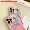2DFlat Pastel Girl with Flower Hair Clip Phone Case All inclusive film hard phone case, compatible with iPhone 18 Pro Max 17 16 15 14 13 12 11