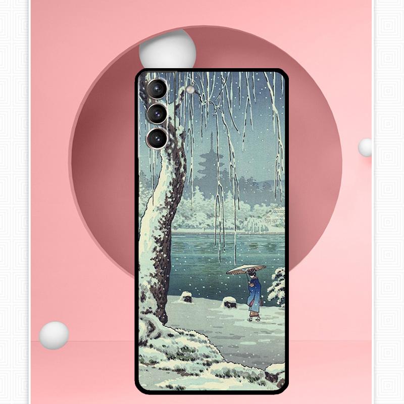Японский стиль Укиё-э Чехол для Samsung Galaxy S25 Ultra S20 S21 S22 S23 S24 Ultra S9 S10 Plus S25 FE Чехол Funda