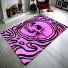 Psychedelic Skull Area Carpet, Crystal Velvet, Non-slip, Rectangular, Purple, for Bedroom, Porch, Interior Decoration Carpet