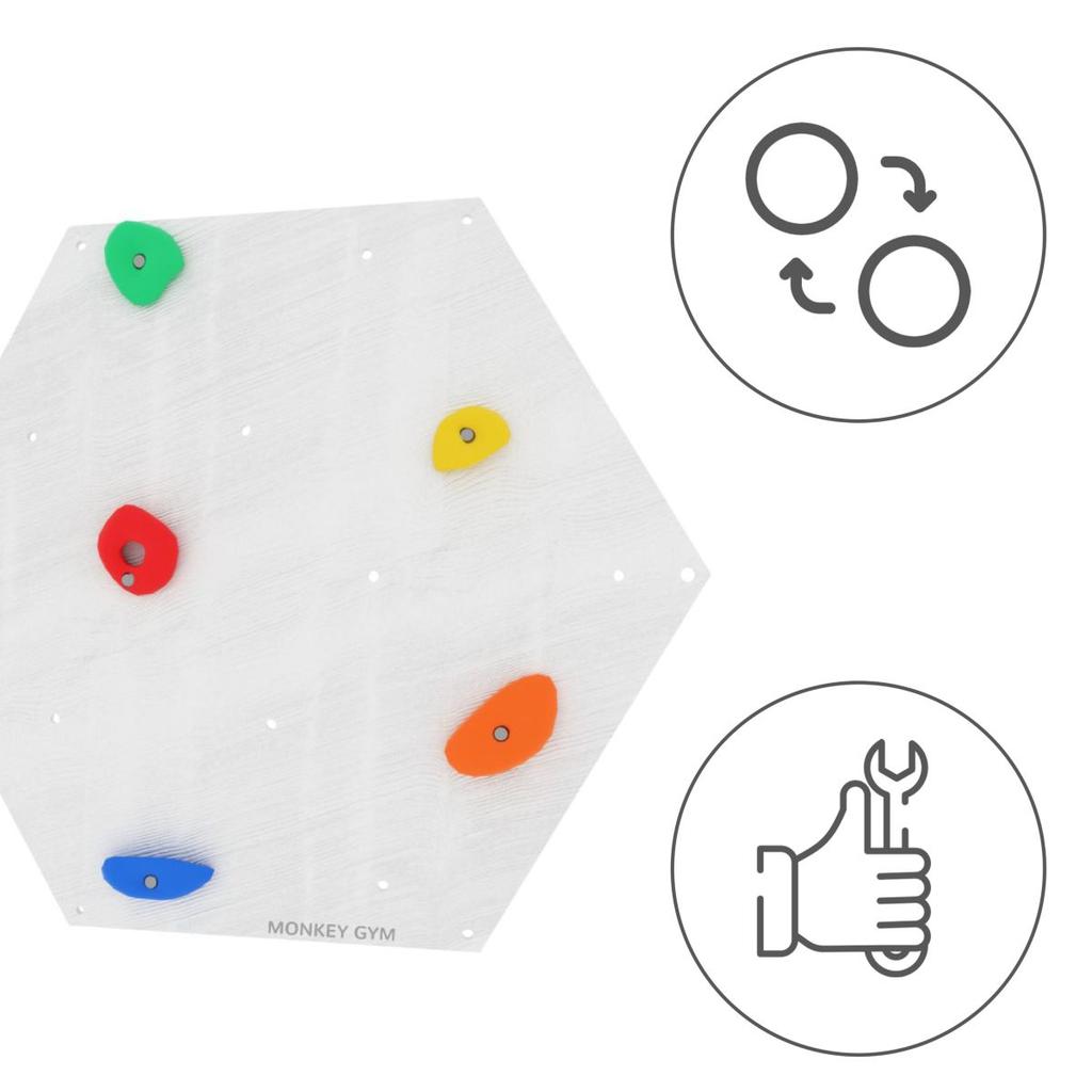 Куб для скалолазания 4 Белый - Цветные зацепы