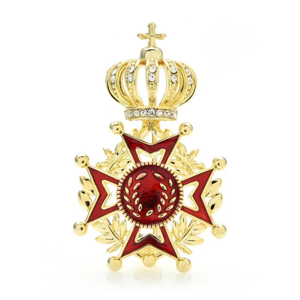 Цена от производителя Стразы Корона Медаль Брошь Нейтральный дизайн Повседневная одежда для вечеринок Аксессуары