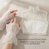 1PC Elegant Lace Fake Cuffs French Style Detachable Collar Hollow Floral False Sleeves Vintage Victorian Neck Cover Accessory