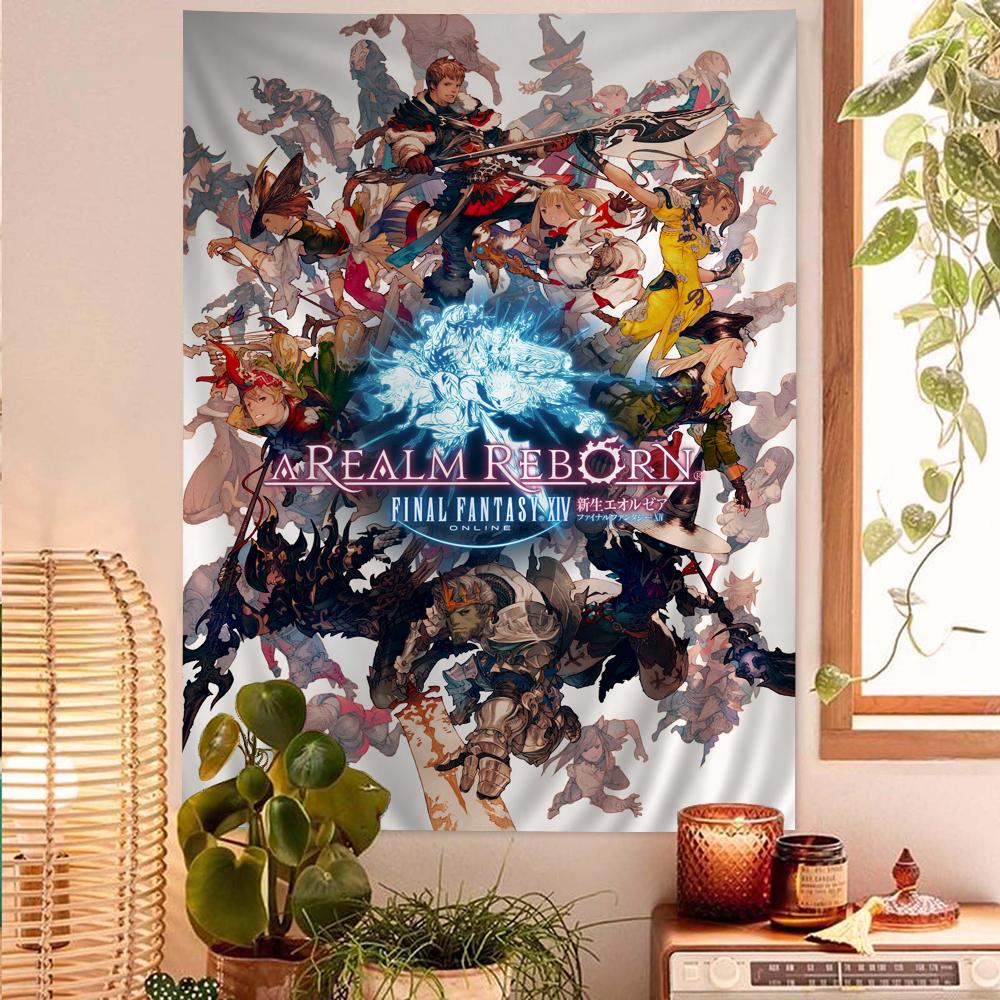 Мандала Настенное панно Final Fantasy XIV Аниме Игра Цветной Гобелен Настенное панно Бохо Настенные гобелены
