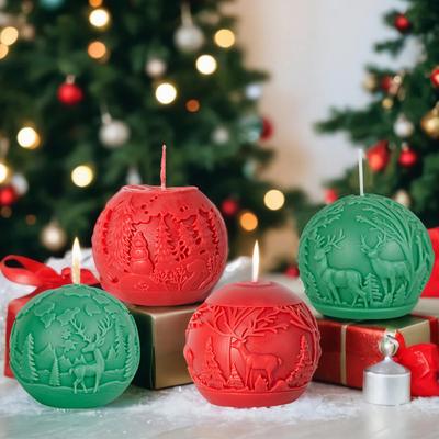 3D DIY Рождественская елка Шар Свеча Силиконовая форма Олень Звезда Шар Свеча Форма Рождественский подарок Торт Шоколад Формы для мыла