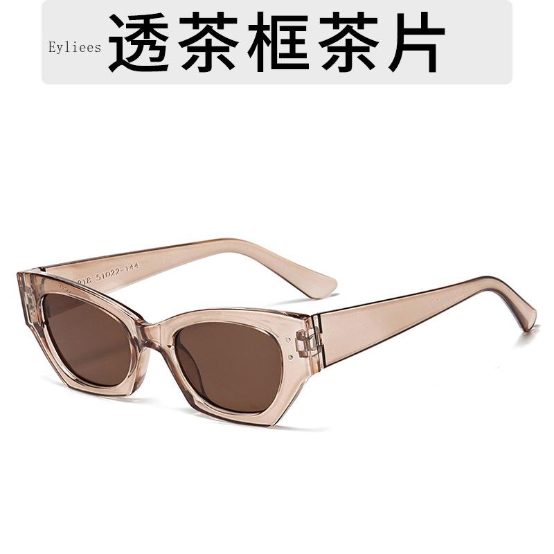 Винтажные маленькие солнцезащитные очки «Кошачий глаз» с заклепками для женщин, модные, роскошные, дизайнерские, полигональные, «Кошачий глаз», УФ400