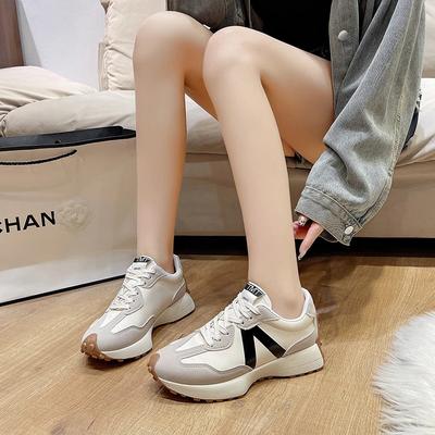 Женская повседневная обувь с круглым носком, на шнуровке, на среднем каблуке, резиновая подошва, кроссовки для отдыха, для бега, весенняя классика, неглубокие, Zapatillas De Mujer