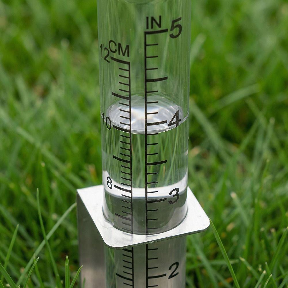 Durable Stainless Steel Glass Rain Gauge Easy To Read 2 in1 Mounting Rack Rainwater Measuring Tool Detachable Design