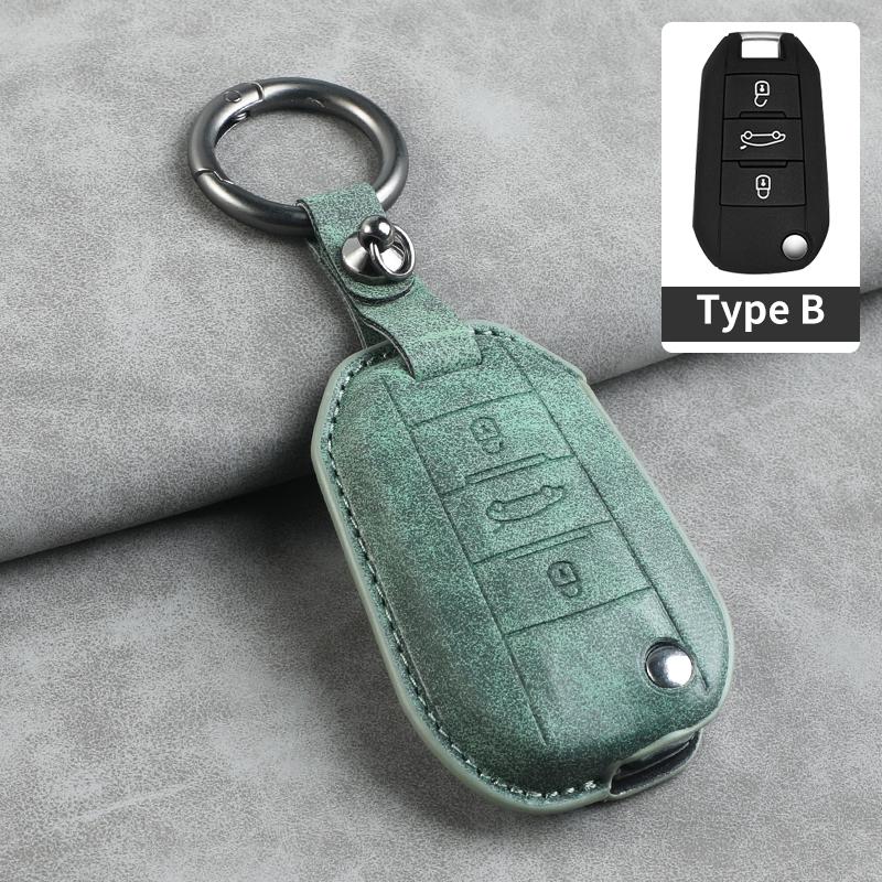 Leather Car Flip Key Case Cover for Peugeot 208 308 408 508 2008 3008 4008 5008 306 407 807 for Citroen C1 C3 C4 CACTUS C6 C8