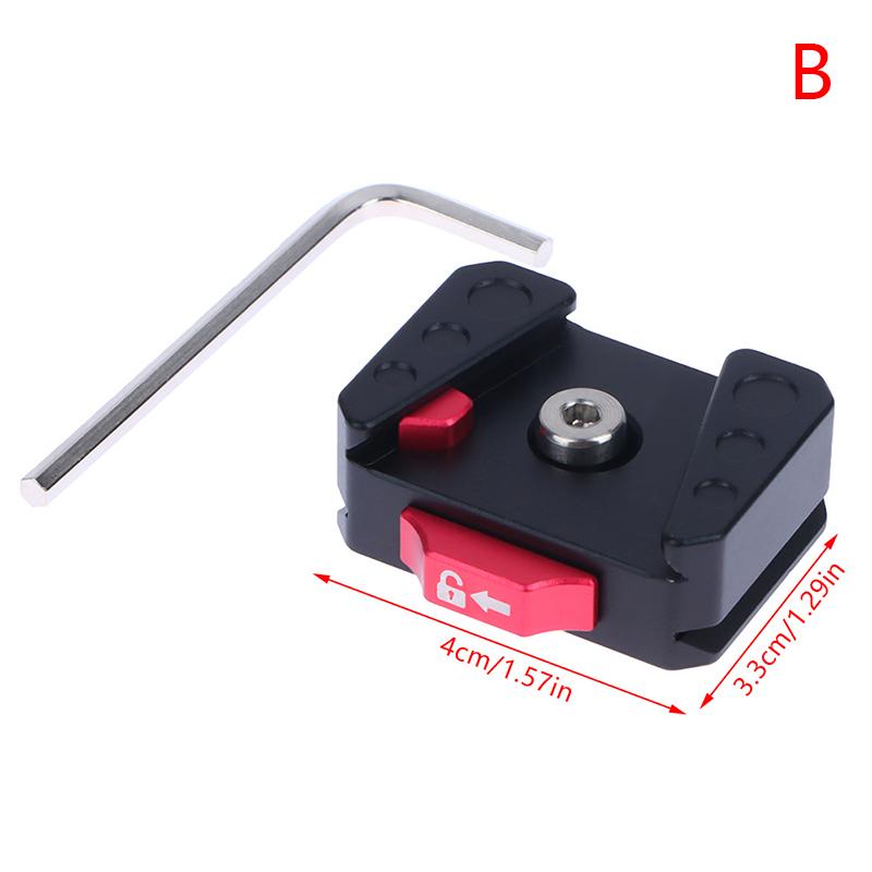 Quick Release Mount Plate Board Anti-Shake Clamp V Port For Tripod Dslr Cage