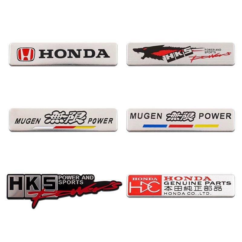 FIQ1 Honda Aluminum Car Body Fender Trunk Decal Badge for Civic FIT Accord CRV CRZ CRX HRV Odyssey City B-Series D-Series H-Series Rs