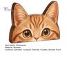 Подглядывающий Кот Настольные Украшения Оранжевая Деревянная Фигурка, Милое Украшение для Головы, Ручная Работа Уникальное Искусство для Подоконников Натуральное Дерево Настольное Украшение,