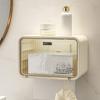 Plastic Facial Towel Storage Box Wall Mounted Large Capacity Facial Tissue Storage Rack Dustproof Waterproof