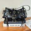 Y2K High-End Women's Crossbody Bag: Fashionable Motorcycle-Inspired Single Shoulder Bag for 2024