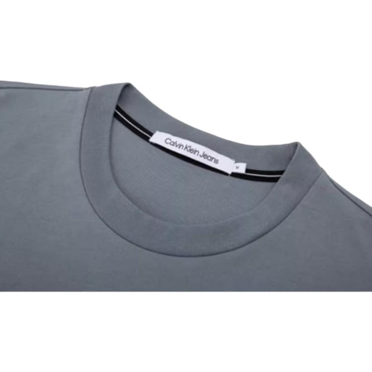 Calvin Klein Футболка с круглым вырезом и коротким рукавом с принтом букв, топы унисекс, сланцево-серый цвет J400321-PN6