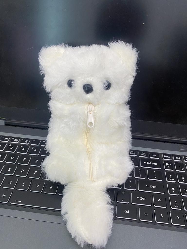 Милый Плюшевый Пенал-Лиса, Пушистый Пенал-Зверушка На Молнии, Кавайный Пенал Для Школы/Офиса