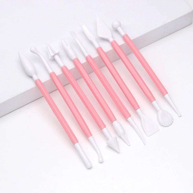 8-piece Set of Clay Sculpture Tools Clay Clay Colored Clay Soft Clay Ceramic Art Plastic Cake Baking and Embossing Scraper