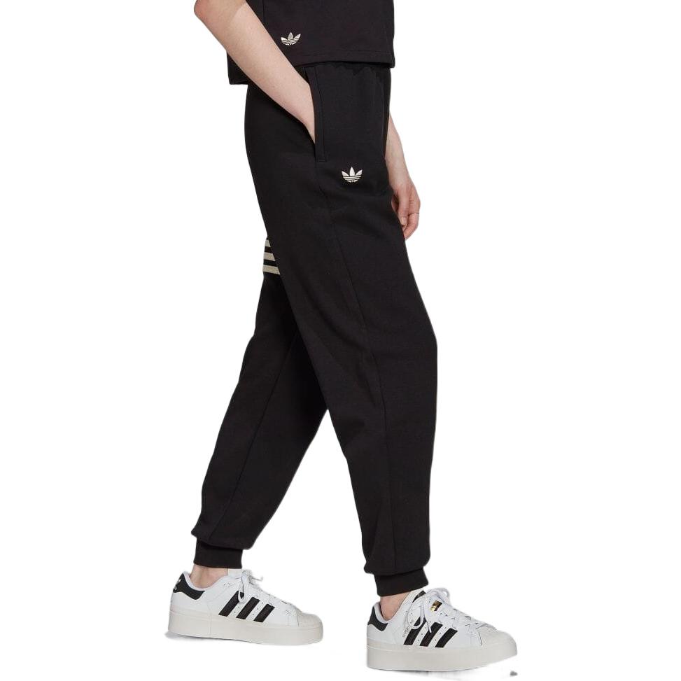 adidas Полосатые спортивные брюки прямого кроя женские, черные HM1765