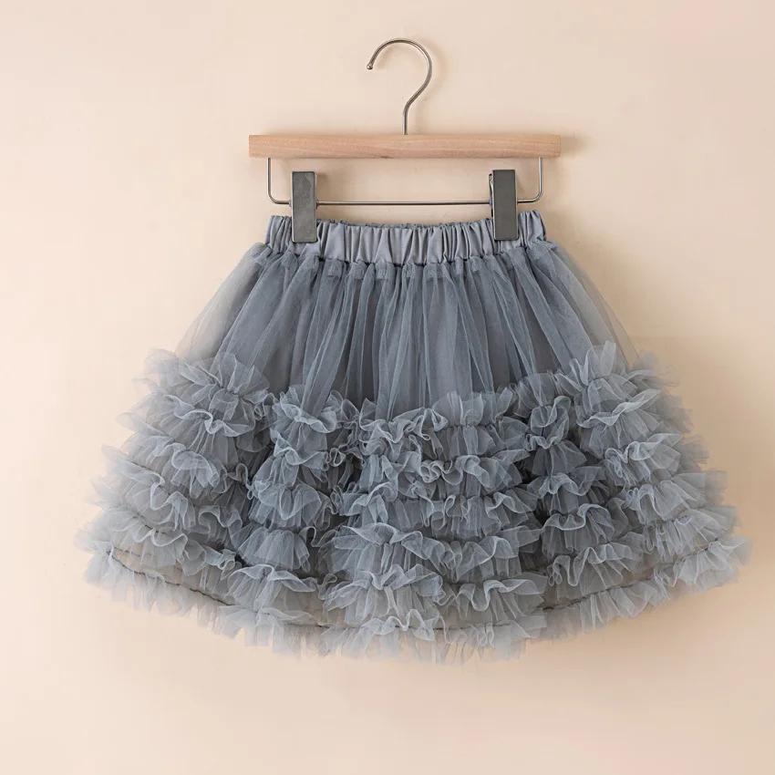 Летняя юбка-пачка для девочек, вечерние балерины, многослойное бальное платье на день рождения, короткая юбка принцессы для детей, школьная юбка для подростков, танцевальная группа