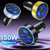 Total 150W 5 Ports USB Car Charger For iPhone Xiaomi Mobile Phone Charger Adapter In Car