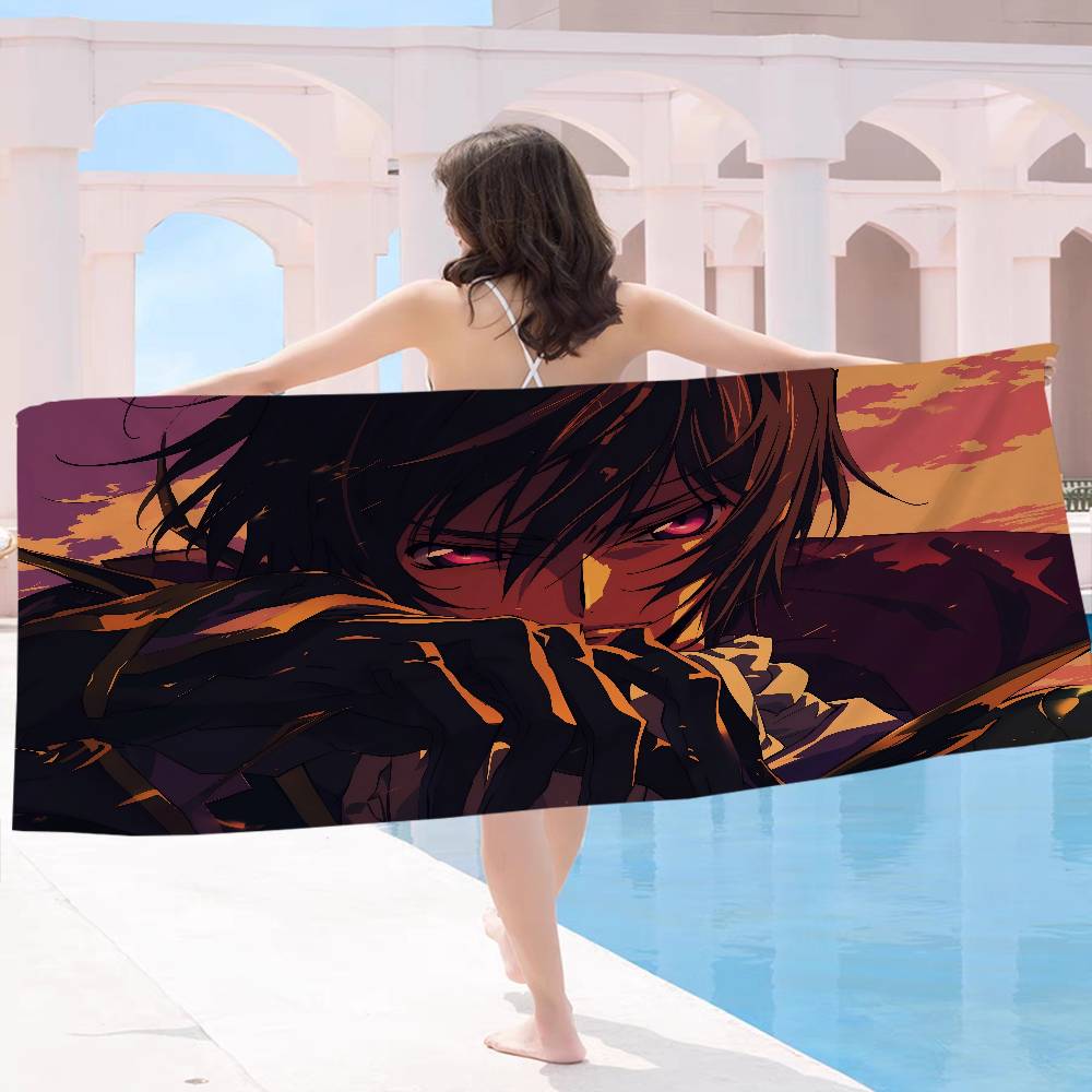 C-Code-Geass L-Лэлуш Микрофибра Пляжное полотенце Впитывающее Быстросохнущее Мягкое Йога Плавание Курорт Альпинизм Полотенце