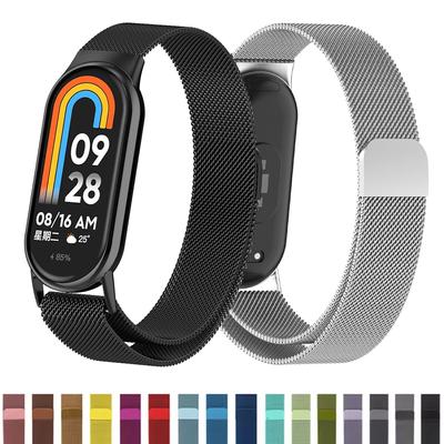 Нержавеющая сталь для mi band 8 9 ремешок miband8 miband 9 аксессуары магнитная петля ремень correa браслет для Xiaomi mi band 9 полосы
