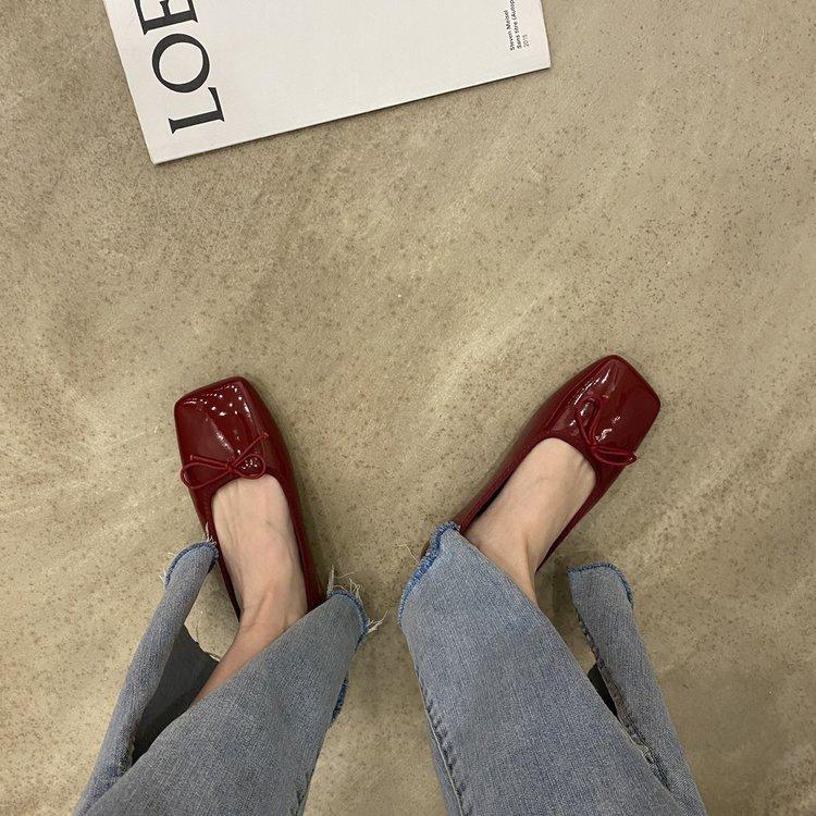 2025 Новая весенне-осенняя коллекция, новая обувь на низком каблуке для женщин, нежные феи туфли на низком каблуке с цветочным бантом