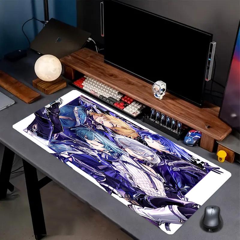 Genshin Impact Print Mouse Pad, Anti‑Slip Desktop keyboard Mat, for PC Laptop Gaming Working Daily Use, Cool Festival Surprise Gift
