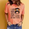 Women's Ilke Murder Pattern Printed Short-Sleeve T-Shirt for Casual Summer Fashion
